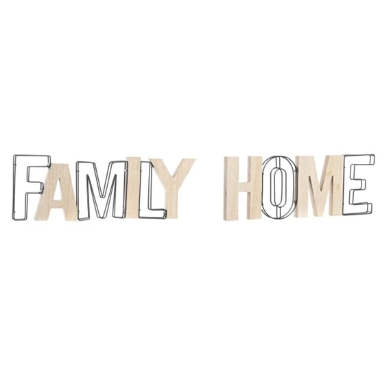 Dekoráció "Family" és "Home" felirat 44x2x15 cm 2 féle