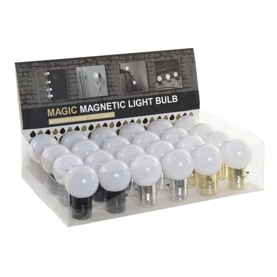 Dekoráció LED-es égő, mágneses 6x6x10 cm