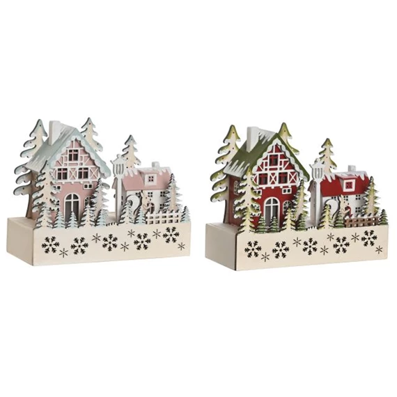 Dekoráció LED-es ház 21x9,5x19 cm 2 féle