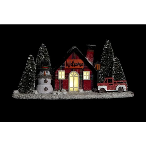 Dekoráció LED-es ház 38x15x21 cm