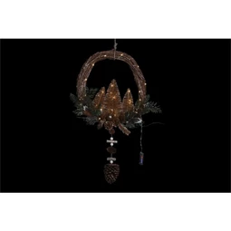 Dekoráció LED-es koszorú, akasztós 44x10x90 cm