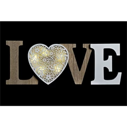 Dekoráció LED-es "Home" és "Love" felirat  42,5x4x15 cm 2 féle