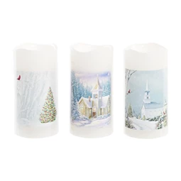 Dekoráció LED-es 7,5x7,5x15 cm 3 féle