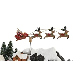 Dekoráció LED-es város zenélő, mozgó 38x17,5x29 cm