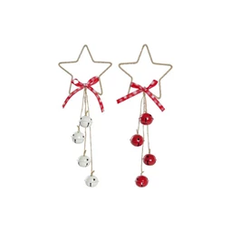 Dekoráció akasztós csillag 6,5x6,5x42 cm 2 féle