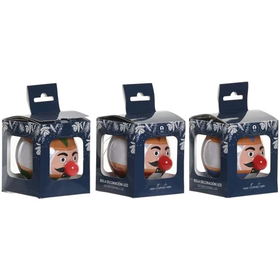 Dekoráció akasztós diótörő LED-es 8x8x8 cm 3 féle