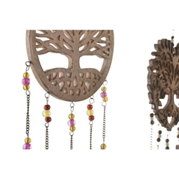 Dekoráció akasztós életfa, faragott 20x20x61 cm 3 féle
