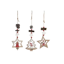 Dekoráció akasztós 10x11x37 cm 3 féle