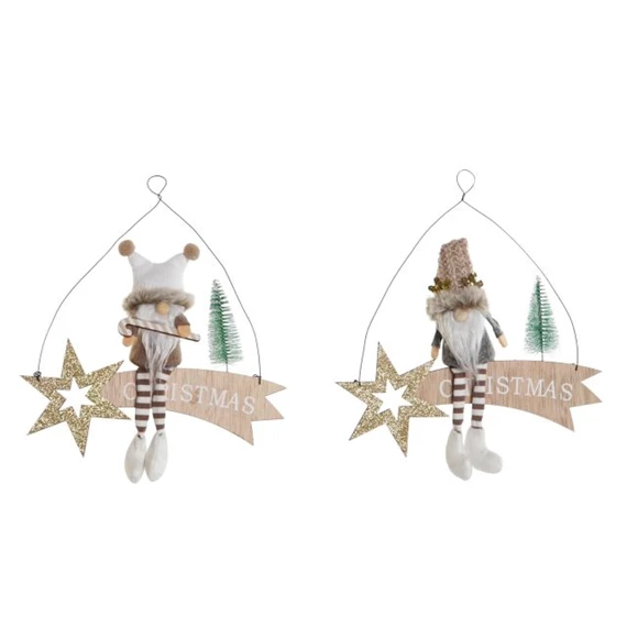 Dekoráció "Christmas" felirat, akasztós 22,5x4x25 cm 2 féle