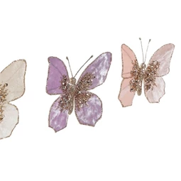Dekoráció akasztós pillangó 11x3x13 cm 4 féle