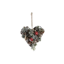 Dekoráció akasztós szív 19x11x19 cm