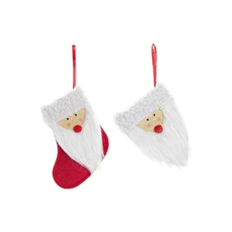 Dekoráció akasztós zokni 20x1x16 cm 2 féle
