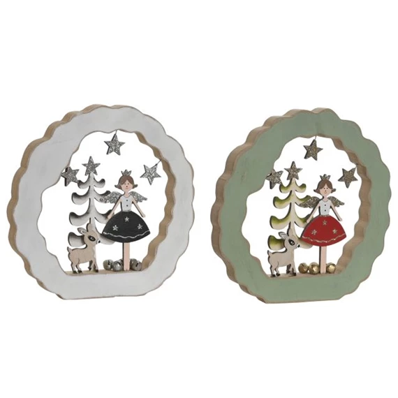 Dekoráció angyal 21x2,5x22 cm 2 féle