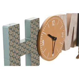 Dekoráció falra "Home" felirat órával, majommal 42x5x22 cm