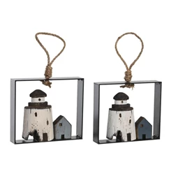 Dekoráció falra, világítótorony 15x3x13 cm 2 féle