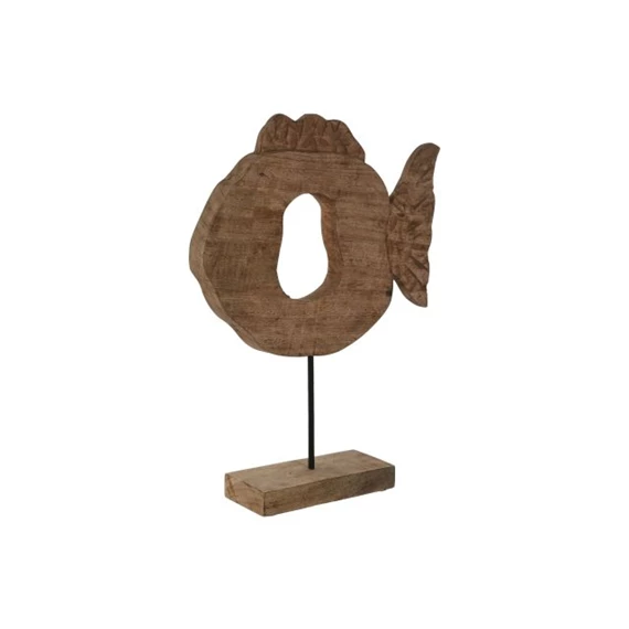 Dekoráció faragott hal 36x9x48 cm