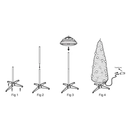 Dekoráció fenyő LED-es, havas, összecsukható 63,5x63,5x150 cm