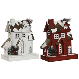 Dekoráció ház, LED-es 26x14x32 cm 2 féle