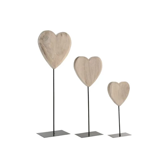 Dekoráció szett szívek 30x16x87 cm S/3