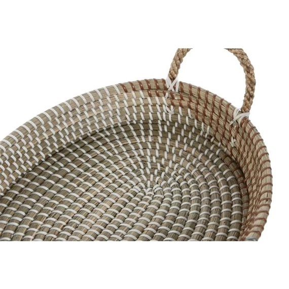 Dekoráció tálca szett füllel, kerek 46,5x34x16 cm S/2