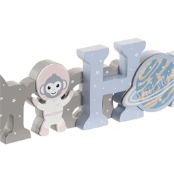 Dekoráció "Dream" és "Home" felirat, univerzumos 29,5x3x9 cm 2 féle