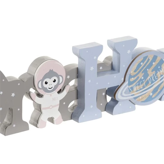 Dekoráció "Dream" és "Home" felirat, univerzumos 29,5x3x9 cm 2 féle