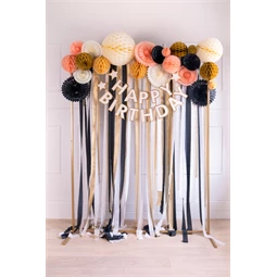 Dekorációs rozetták fekete 20-30 cm S/3