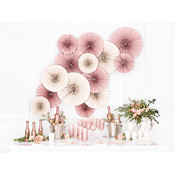 Dekorációs rozetták, poros rózsa S/3