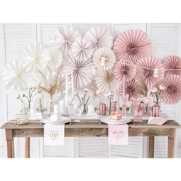 Dekorációs rozetták, poros rózsa S/3