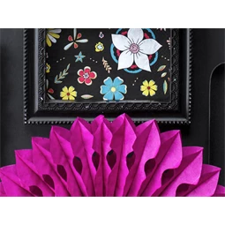 Dekorációs rozetták sötét rózsaszín 20-30 cm S/3