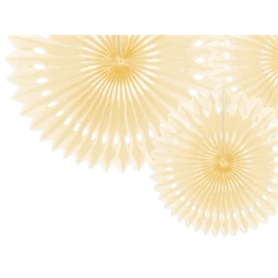 Dekorációs rozetták világos krém 20-30 cm S/3