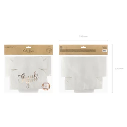 Dekoratív tortadobozok köszönöm rózsaarany 14x8,5x14 cm S/10