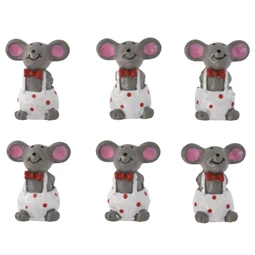 Egér fiú csokornyakkendővel, öntapadós 2,8x2,2x1,2 cm S/6