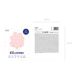 Erős lufi 27cm, pasztell halvány rózsaszín