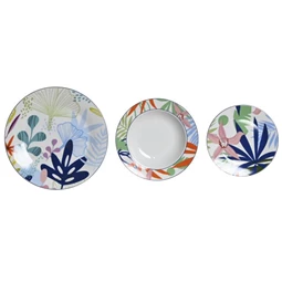 Étkészlet leveles 27x27x3 cm S/18