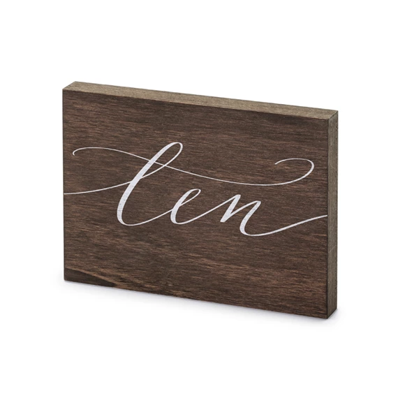 Fa asztalszám tízes 2x18x12,5 cm