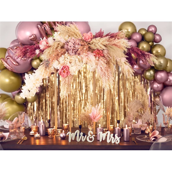 Fa felirat mr & mrs arany 50x10 cm