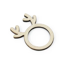 Fa szalvétagyűrűk agancs, természetes fa 6x7,5 cm S/6