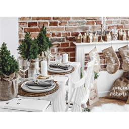 Fa szalvétagyűrűk agancs, természetes fa 6x7,5 cm S/6