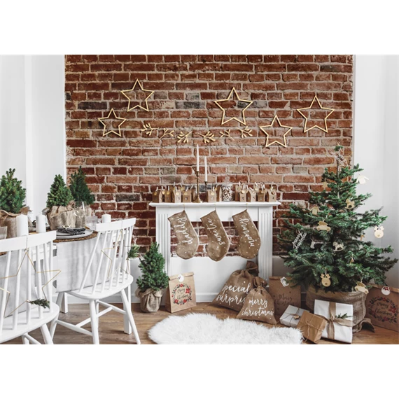 Fa szalvétagyűrűk agancs, természetes fa 6x7,5 cm S/6