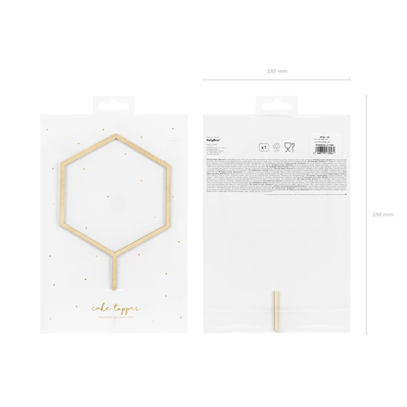 Fa tortadísz hatszög 24 cm