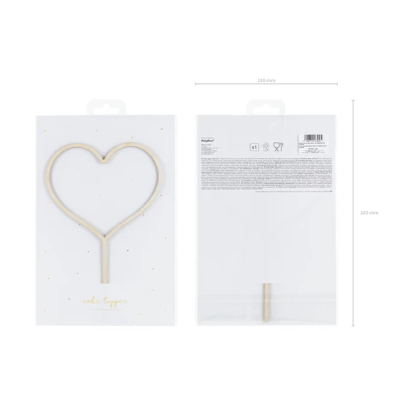 Fa tortadísz szív 23 cm