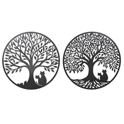 Fali dekoráció, életfa macskákkal 100x1x100 cm 2 féle