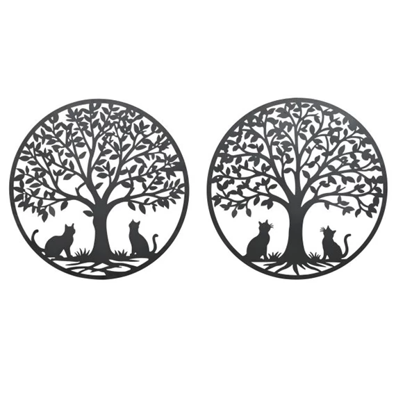 Fali dekoráció, életfa macskákkal 100x1x100 cm 2 féle