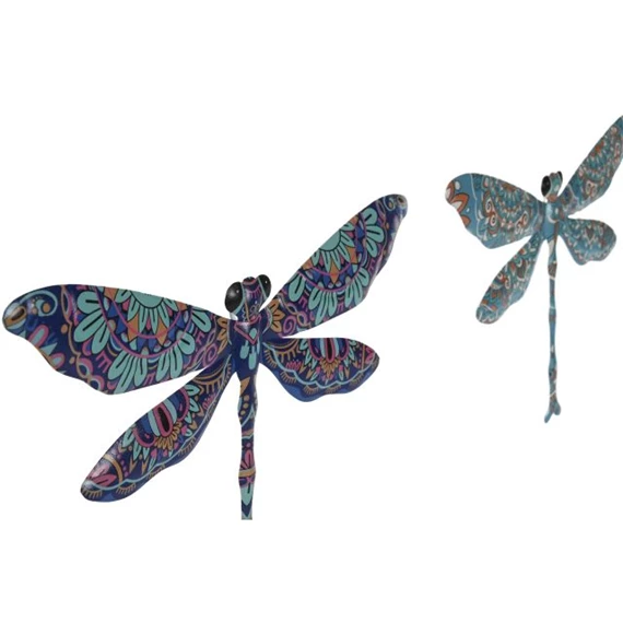 Fali dekoráció szitakötő 30x1x18,5 cm 2 féle