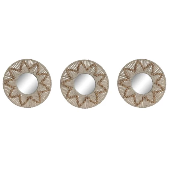 Fali dekoráció tükörrel 21x1x21 cm S/3