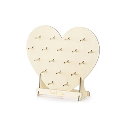 Fánkfal szív természetes fa 65x59 cm