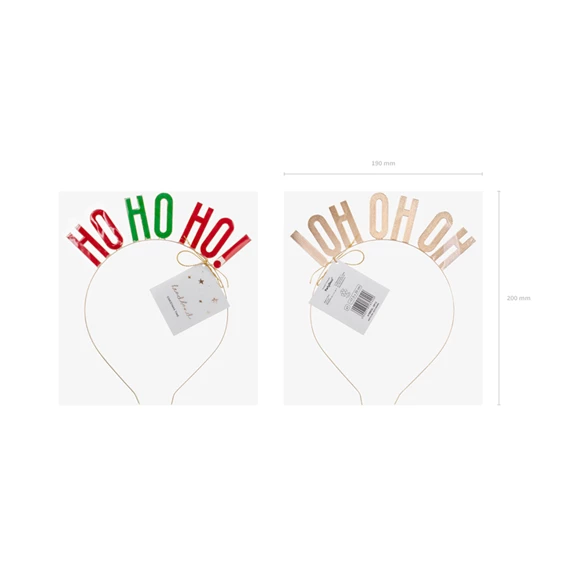 Fejpánt ho ho ho!, mix, 17,5x20 cm