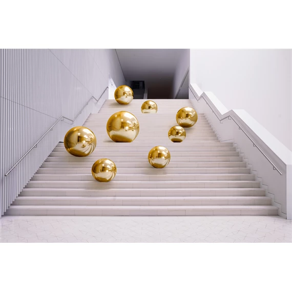 Felfújható tükörgömb, arany, kb. 120 cm