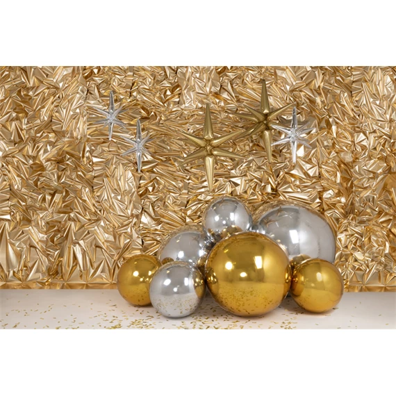 Felfújható tükörgömb, ezüst, kb. 90 cm